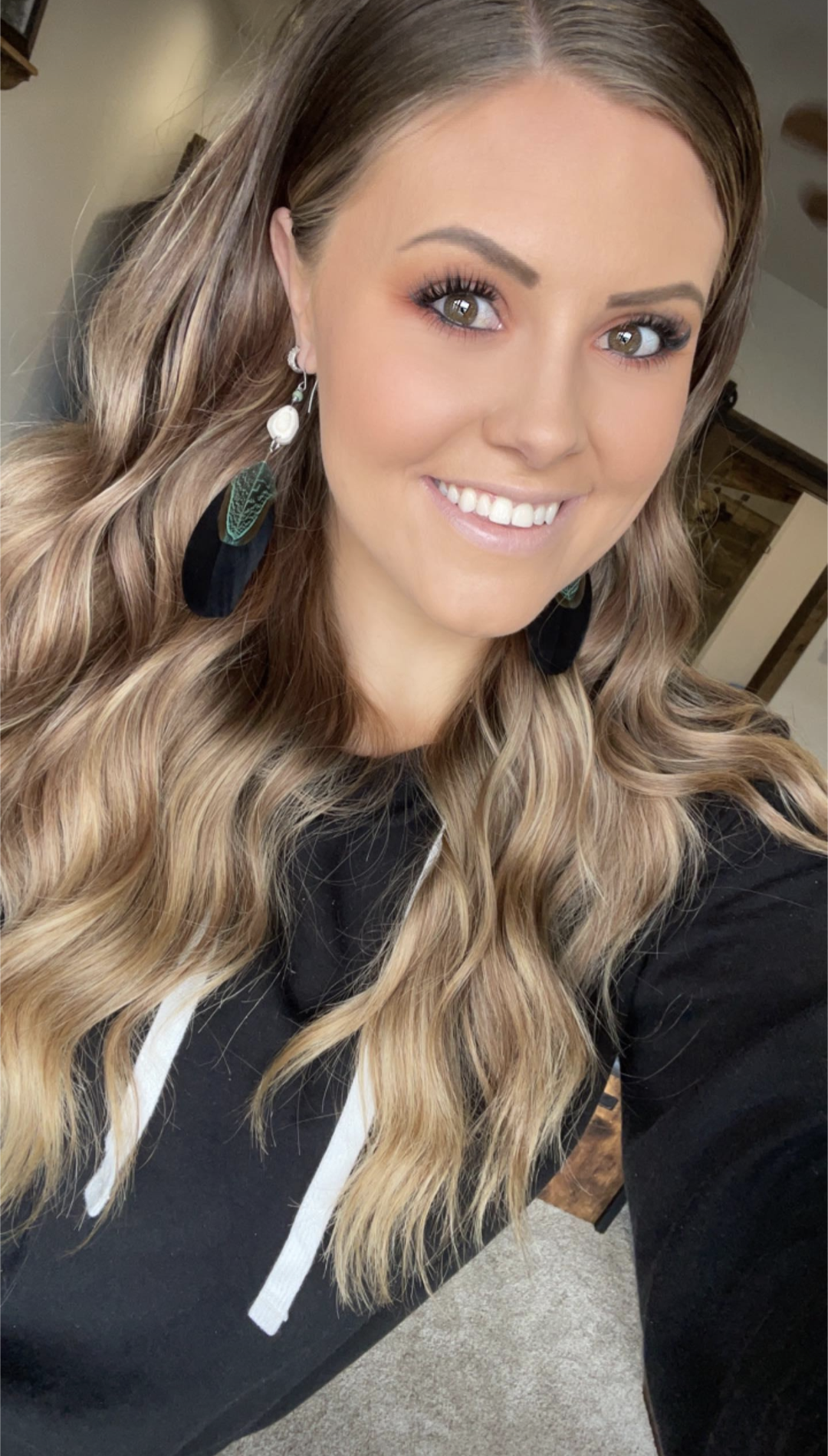 M- Antler & Feather Earrings